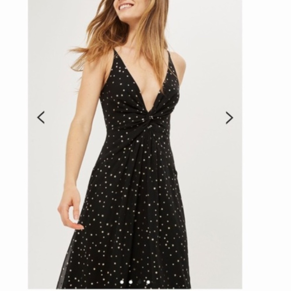 Topshop Star Foil Maxi Dress